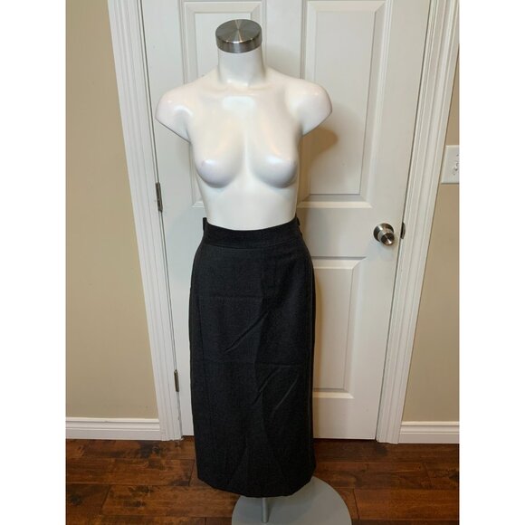 Moschino Couture Gray Wool Midi Pencil Skirt, Size 12 (US), 46 (IT) - Picture 1 of 7